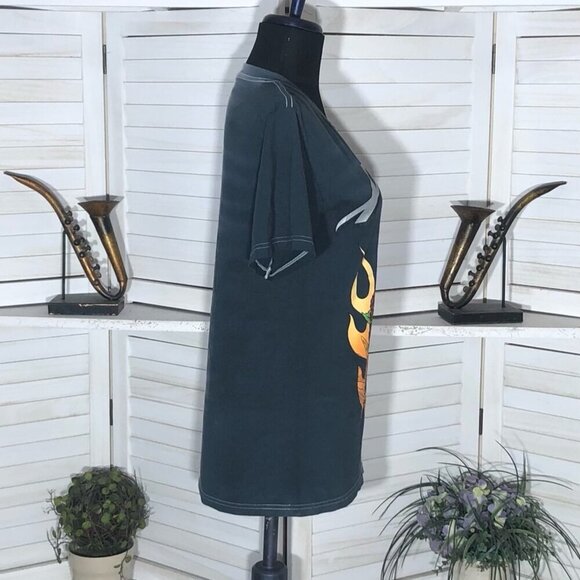 Y2K Grunge Poison Band Graphic Tee Split-tone Tie-dye Gray Cream sz S - Picture 7 of 11